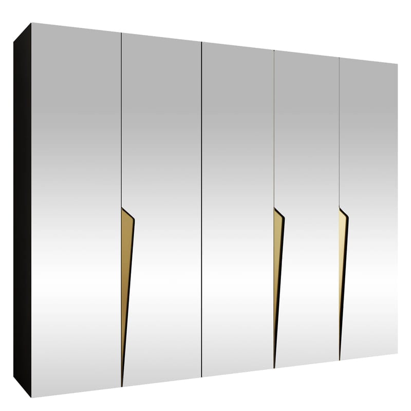 garderobeskap NO_BRAND Garderobeskap PIANO 3 250 svart Gull, undefined
