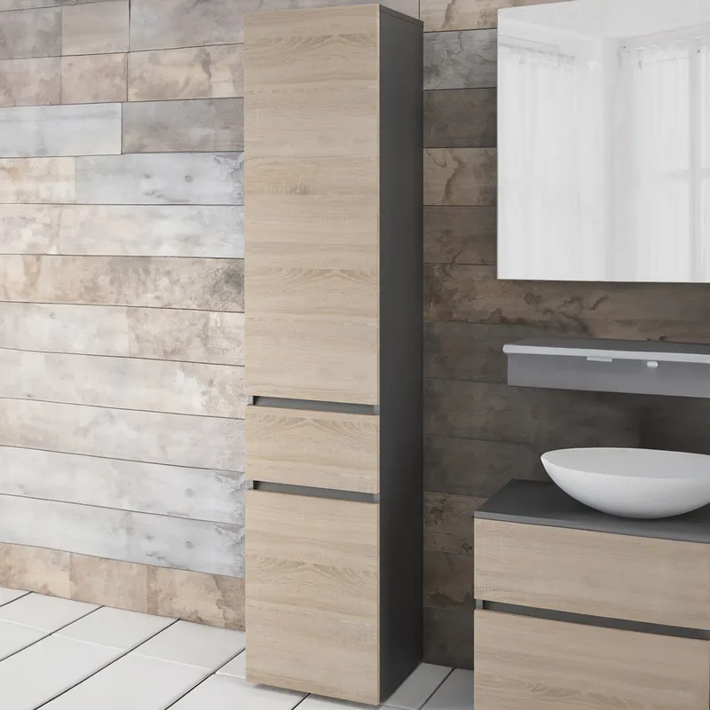 Garderobeskap uten speil Hudnall garderobe 38x35 cm høy Natur,Antracit - Oppbevaring - Klesoppbevaring - Garderober & garderobesystem