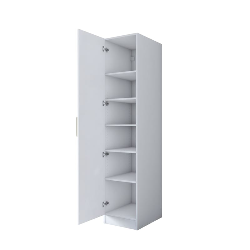 Garderobeskap Wallxpert Cleo hylle v3 (45 x 210 x 57,5 cm) Hvit - Hvit - Oppbevaring - Klesoppbevaring - Garderober & garderobesystem - Garderobeskap & klesskap