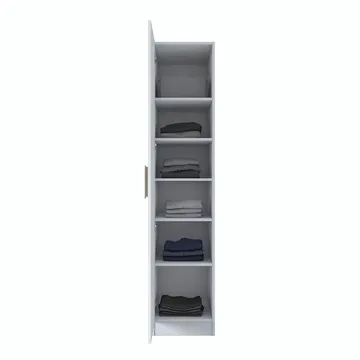 Garderobeskap Wallxpert Cleo hylle v3 (45 x 210 x 57,5 cm) Hvit - Hvit - Oppbevaring - Klesoppbevaring - Garderober & garderobesystem - Garderobeskap & klesskap
