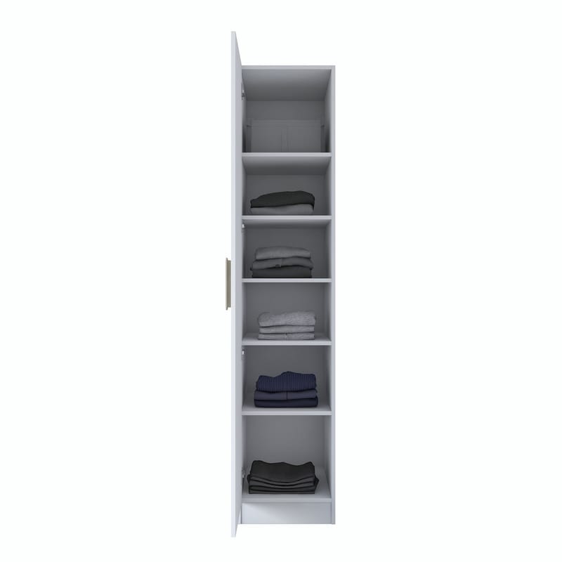 Garderobeskap Wallxpert Cleo hylle v3 (45 x 210 x 57,5 cm) Hvit - Hvit - Oppbevaring - Klesoppbevaring - Garderober & garderobesystem - Garderobeskap & klesskap