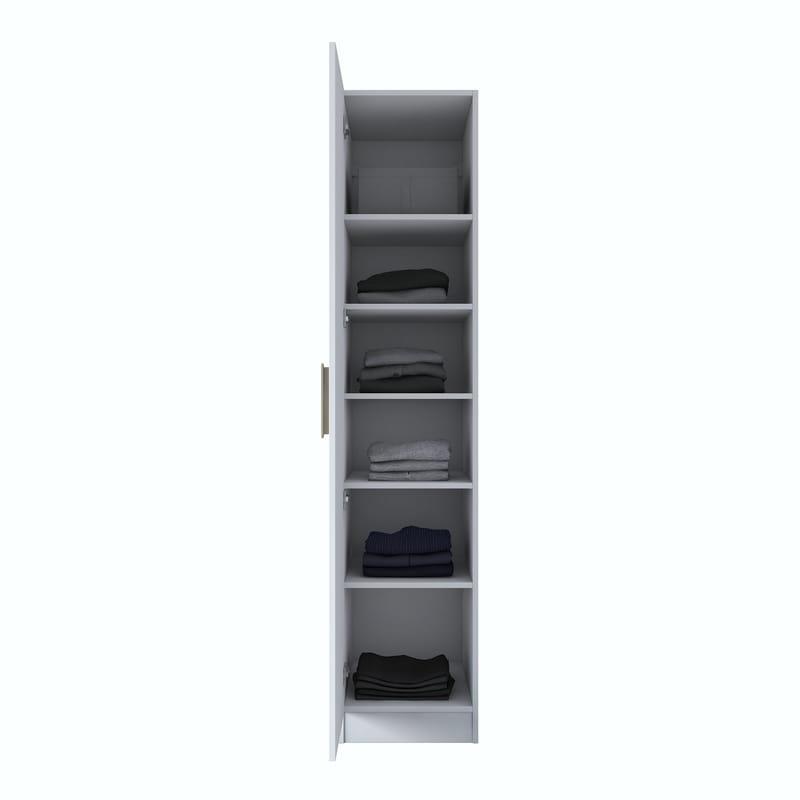 Garderobeskap Wallxpert Cleo Shelf v1 (45 x 210 x 57,5 cm) Hvit - Hvit - Oppbevaring - Klesoppbevaring - Garderober & garderobesystem - Garderobeskap & klesskap