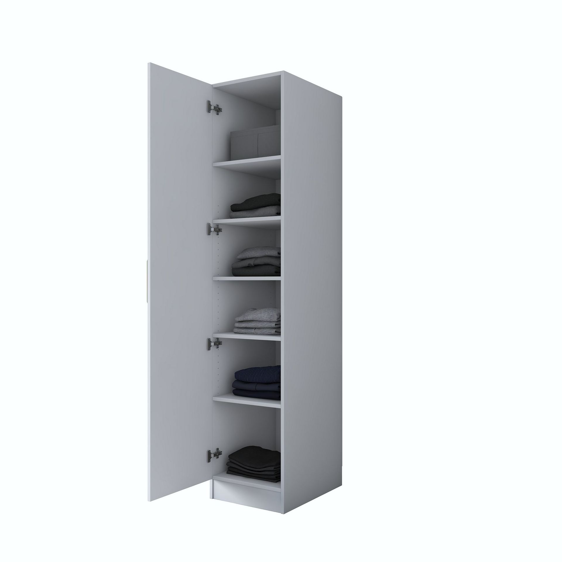Garderobeskap Wallxpert Cleo Shelf v1 (45 x 210 x 57,5 cm) Hvit - Hvit