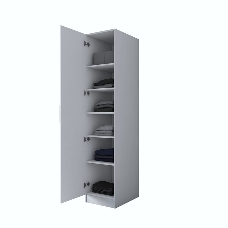 Garderobeskap Wallxpert Cleo Shelf v1 (45 x 210 x 57,5 cm) Hvit, Hvit