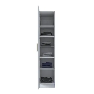 Garderobeskap Wallxpert Cleo Shelf v2 (45 x 210 x 57,5 cm) hvit - Hvit - Oppbevaring - Klesoppbevaring - Garderober & garderobesystem - Garderobeskap & klesskap