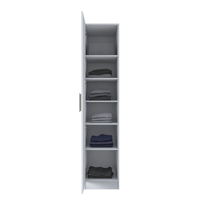 Garderobeskap Wallxpert Cleo Shelf v2 (45 x 210 x 57,5 cm) hvit - Hvit - Oppbevaring - Klesoppbevaring - Garderober & garderobesystem - Garderobeskap & klesskap