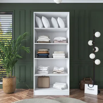 Garderobeskap Wallxpert Dara BA160 (90 x 210 x 57,5 cm) Hvit - Hvit - Oppbevaring - Klesoppbevaring - Garderober & garderobesystem - Garderobeskap & klesskap