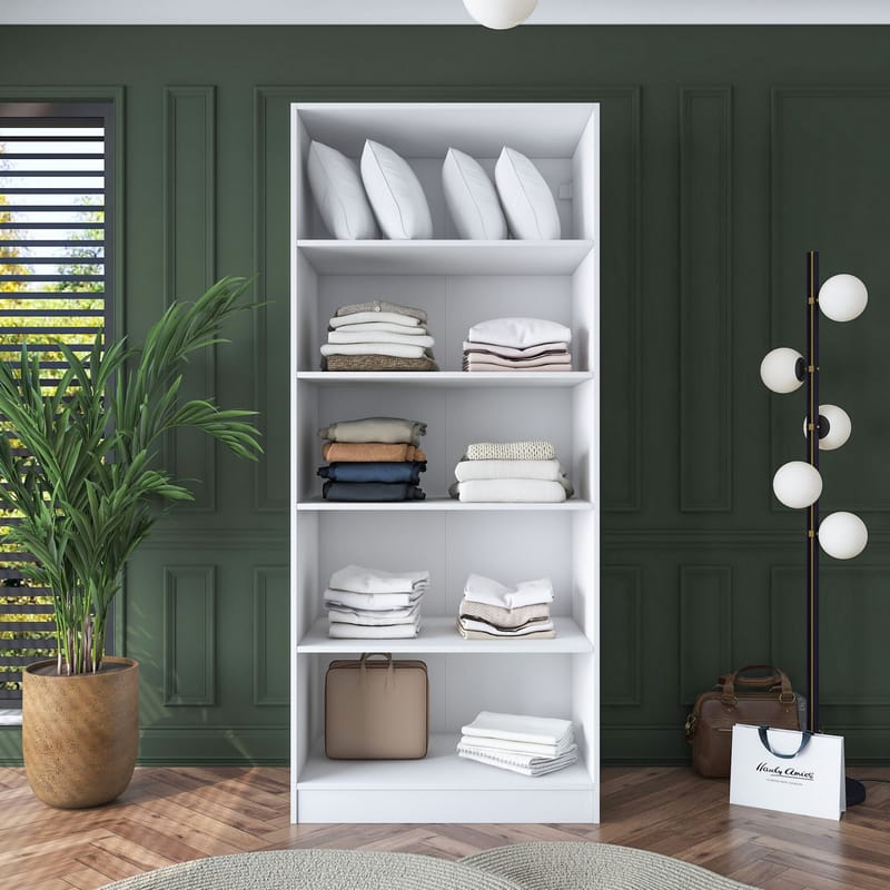 Garderobeskap Wallxpert Dara BA160 (90 x 210 x 57,5 cm) Hvit - Hvit - Oppbevaring - Klesoppbevaring - Garderober & garderobesystem - Garderobeskap & klesskap