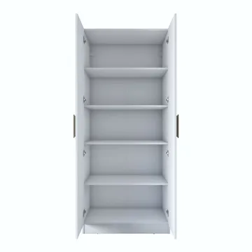 Garderobeskap Wallxpert Dara BA160 (90 x 210 x 57,5 cm) Hvit - Hvit - Oppbevaring - Klesoppbevaring - Garderober & garderobesystem - Garderobeskap & klesskap