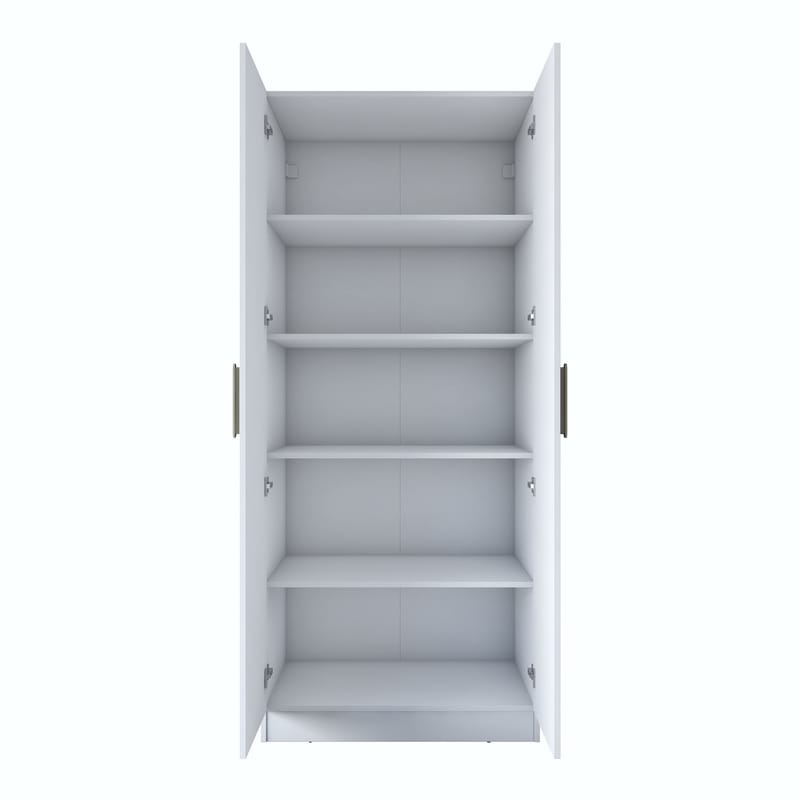 Garderobeskap Wallxpert Dara BA160 (90 x 210 x 57,5 cm) Hvit - Hvit - Oppbevaring - Klesoppbevaring - Garderober & garderobesystem - Garderobeskap & klesskap