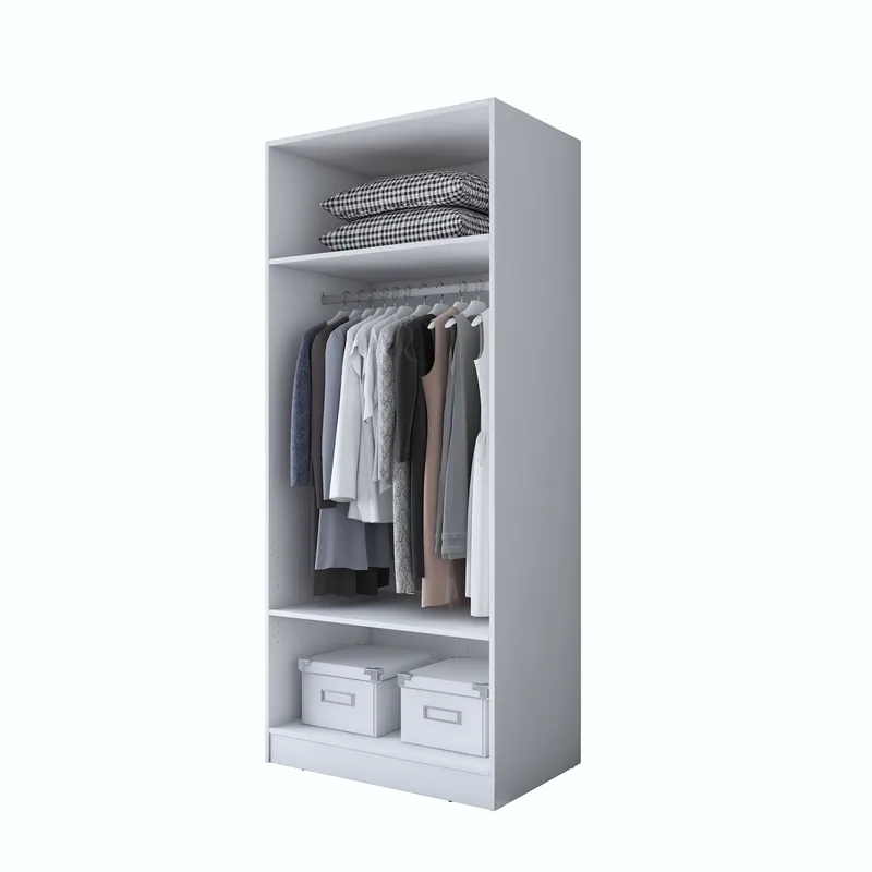 Garderobeskap Wallxpert Dara BA161 (90 x 210 x 57,5 cm) hvit, Hvit