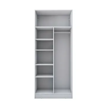 Garderobeskap Wallxpert Dara BA170 (90 x 210 x 57,5 cm) Hvit - Hvit - Oppbevaring - Klesoppbevaring - Garderober & garderobesystem - Garderobeskap & klesskap