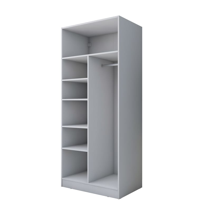 Garderobeskap Wallxpert Dara BA170 (90 x 210 x 57,5 cm) Hvit - Hvit - Oppbevaring - Klesoppbevaring - Garderober & garderobesystem - Garderobeskap & klesskap