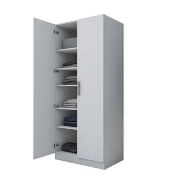 Garderobeskap Wallxpert Dara BA170 (90 x 210 x 57,5 cm) Hvit - Hvit - Oppbevaring - Klesoppbevaring - Garderober & garderobesystem - Garderobeskap & klesskap