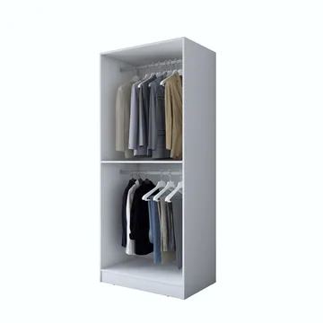 Garderobeskap Wallxpert Dara BA179 (90 x 210 x 57,5 cm) Hvit - Hvit - Oppbevaring - Klesoppbevaring - Garderober & garderobesystem - Garderobeskap & klesskap