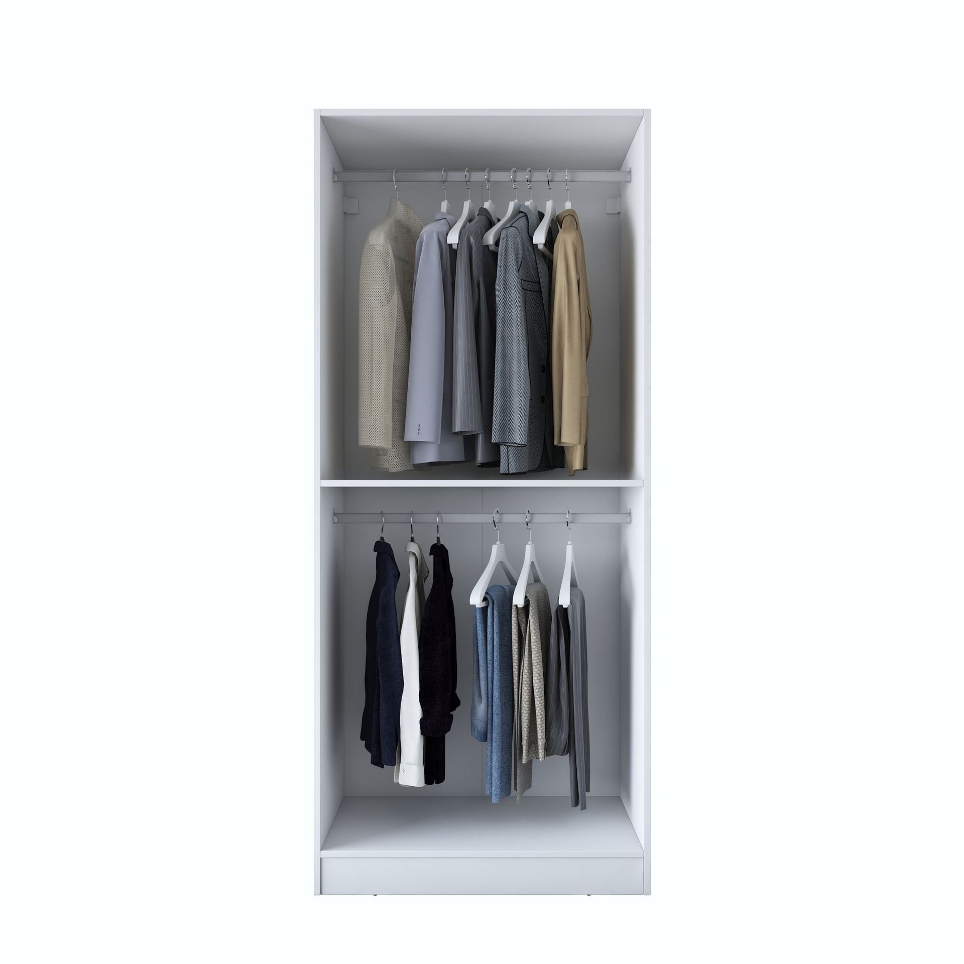 Garderobeskap Wallxpert Dara BA179 (90 x 210 x 57,5 cm) Hvit - Hvit