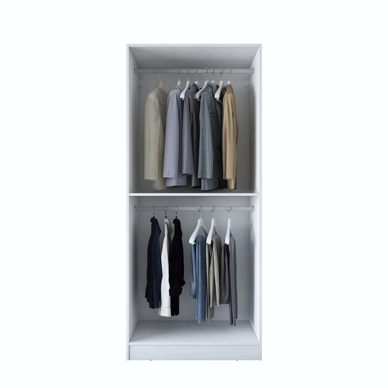 Garderobeskap Wallxpert Dara BA179 (90 x 210 x 57,5 cm) Hvit, Hvit