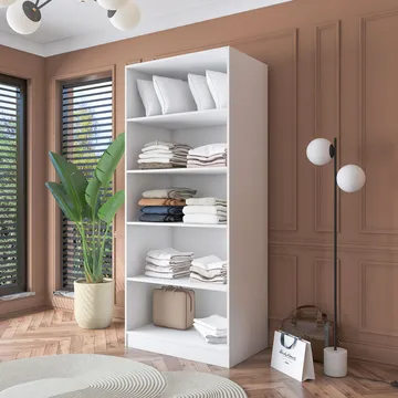 Garderobeskap Wallxpert Dara BA180 (90 x 210 x 57,5 cm) hvit - Hvit - Oppbevaring - Klesoppbevaring - Garderober & garderobesystem - Garderobeskap & klesskap