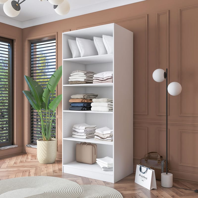 Garderobeskap Wallxpert Dara BA180 (90 x 210 x 57,5 cm) hvit - Hvit - Oppbevaring - Klesoppbevaring - Garderober & garderobesystem - Garderobeskap & klesskap