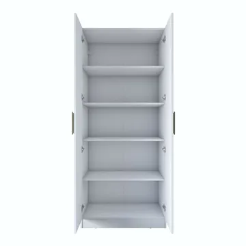 Garderobeskap Wallxpert Dara BA180 (90 x 210 x 57,5 cm) hvit - Hvit - Oppbevaring - Klesoppbevaring - Garderober & garderobesystem - Garderobeskap & klesskap