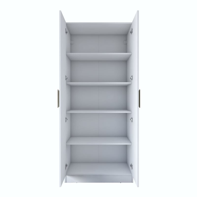 Garderobeskap Wallxpert Dara BA180 (90 x 210 x 57,5 cm) hvit - Hvit - Oppbevaring - Klesoppbevaring - Garderober & garderobesystem - Garderobeskap & klesskap