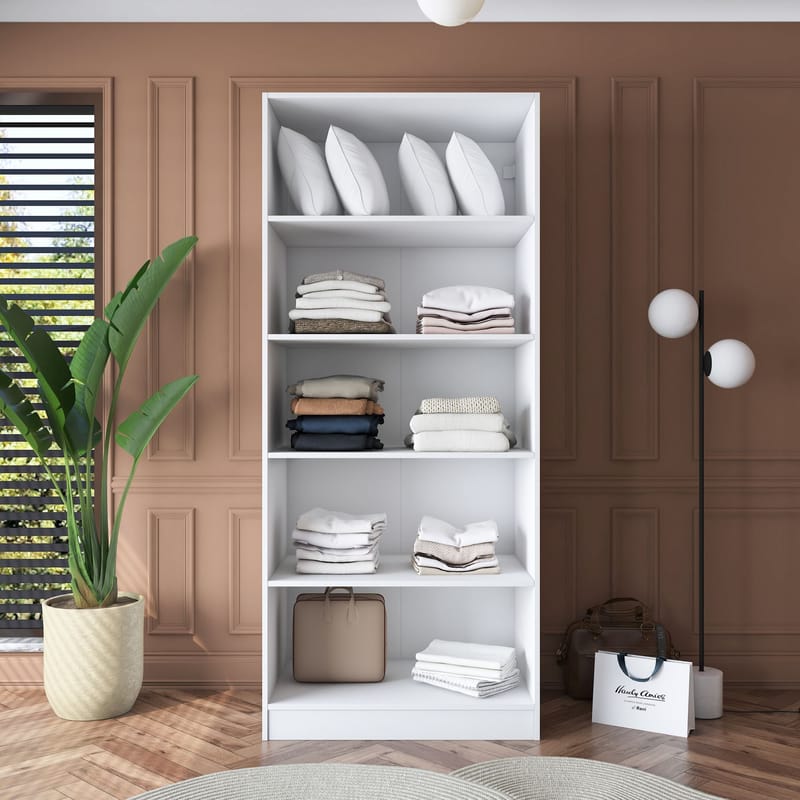 Garderobeskap Wallxpert Dara BA180 (90 x 210 x 57,5 cm) hvit - Hvit - Oppbevaring - Klesoppbevaring - Garderober & garderobesystem - Garderobeskap & klesskap