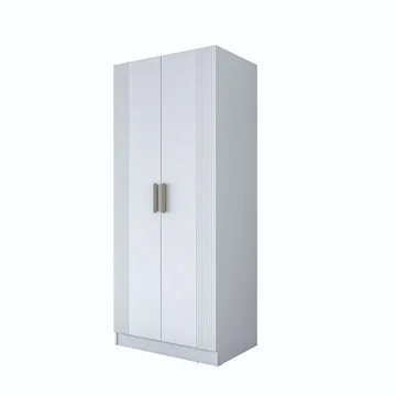 Garderobeskap Wallxpert Dara BA180 (90 x 210 x 57,5 cm) hvit - Hvit - Oppbevaring - Klesoppbevaring - Garderober & garderobesystem - Garderobeskap & klesskap