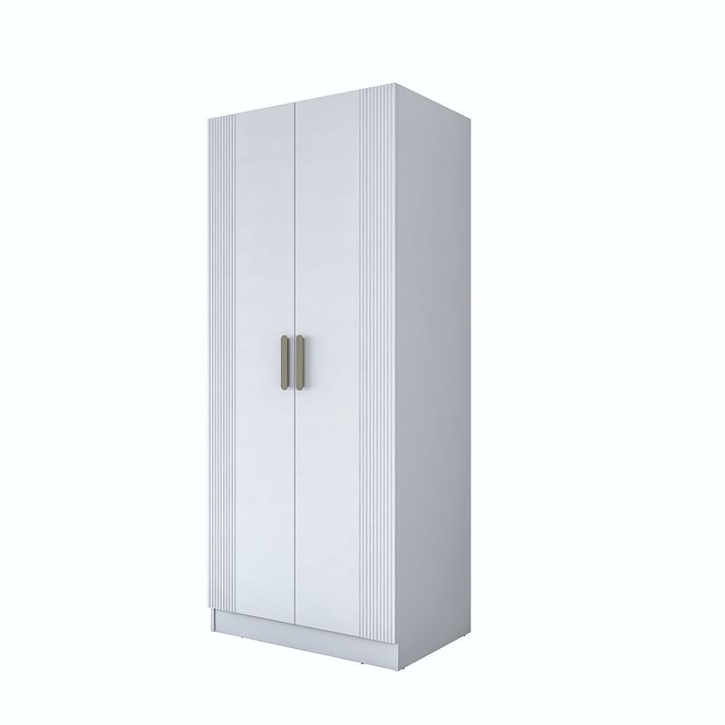 Garderobeskap Wallxpert Dara BA180 (90 x 210 x 57,5 cm) hvit - Hvit - Oppbevaring - Klesoppbevaring - Garderober & garderobesystem - Garderobeskap & klesskap