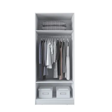Garderobeskap Wallxpert Dara BA181 (90 x 210 x 57,5 cm) hvit - Hvit - Oppbevaring - Klesoppbevaring - Garderober & garderobesystem - Garderobeskap & klesskap