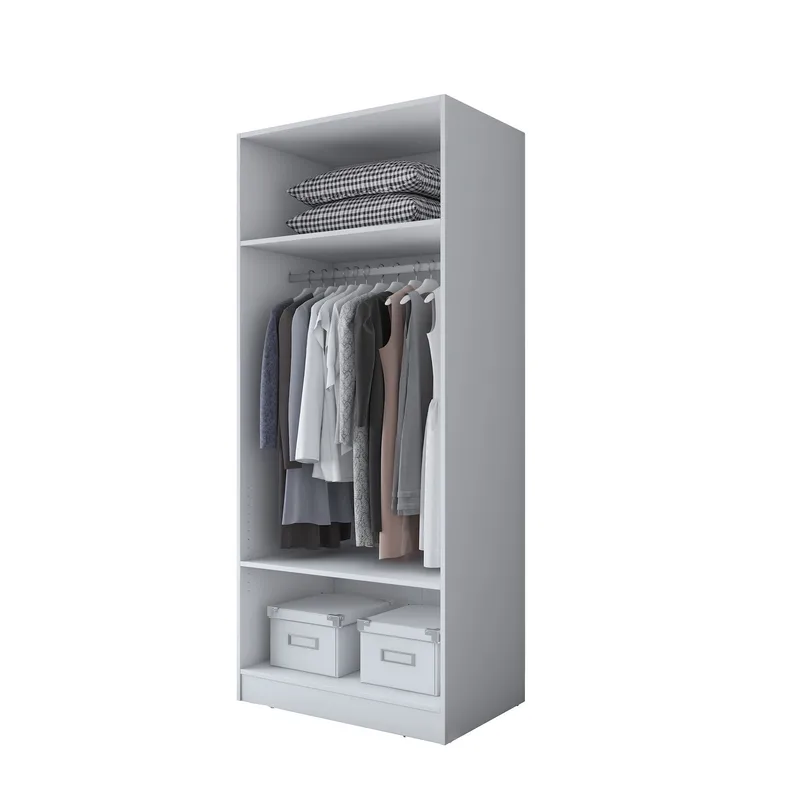 Garderobeskap Wallxpert Dara BA181 (90 x 210 x 57,5 cm) hvit, Hvit