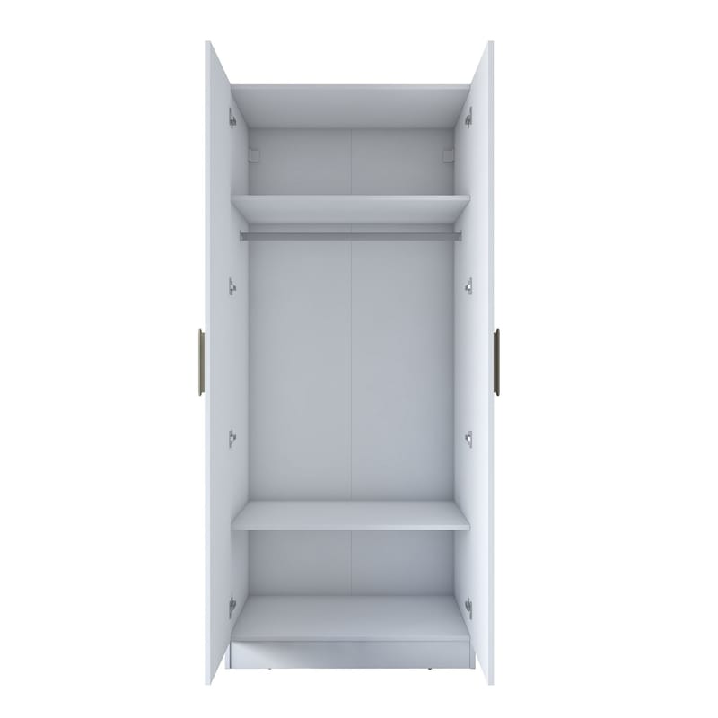 Garderobeskap Wallxpert Dara BA181 (90 x 210 x 57,5 cm) hvit - Hvit - Oppbevaring - Klesoppbevaring - Garderober & garderobesystem - Garderobeskap & klesskap