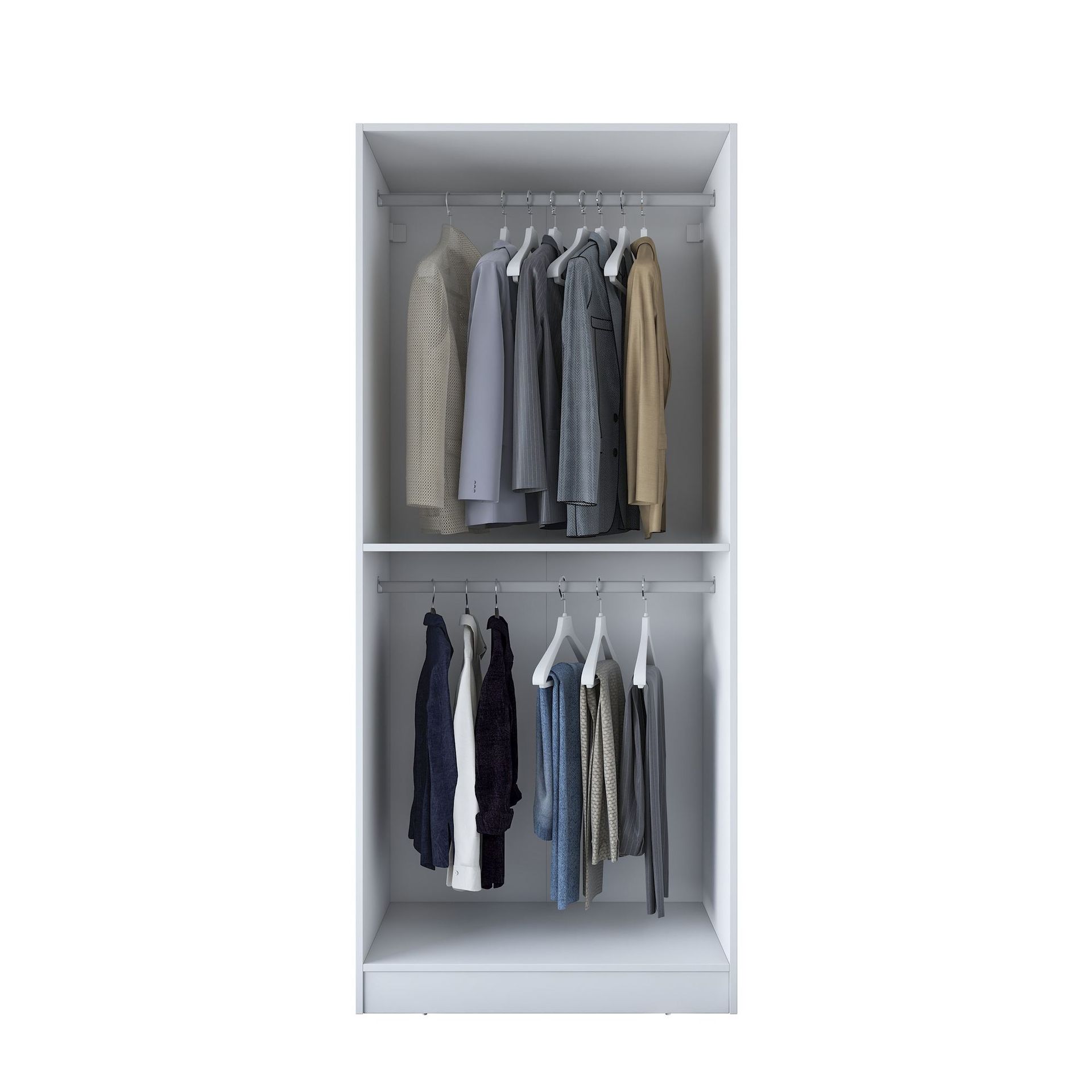 Garderobeskap Wallxpert Dara BA187 (90 x 210 x 57,5 cm) Hvit - Hvit