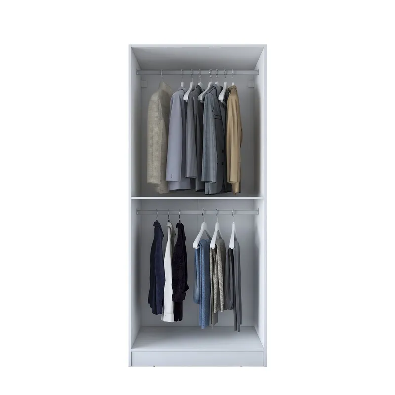 Garderobeskap Wallxpert Dara BA187 (90 x 210 x 57,5 cm) Hvit, Hvit