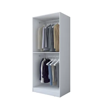 Garderobeskap Wallxpert Dara BA187 (90 x 210 x 57,5 cm) Hvit - Hvit - Oppbevaring - Klesoppbevaring - Garderober & garderobesystem - Garderobeskap & klesskap