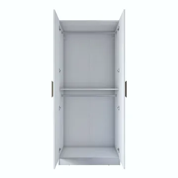 Garderobeskap Wallxpert Dara BA187 (90 x 210 x 57,5 cm) Hvit - Hvit - Oppbevaring - Klesoppbevaring - Garderober & garderobesystem - Garderobeskap & klesskap