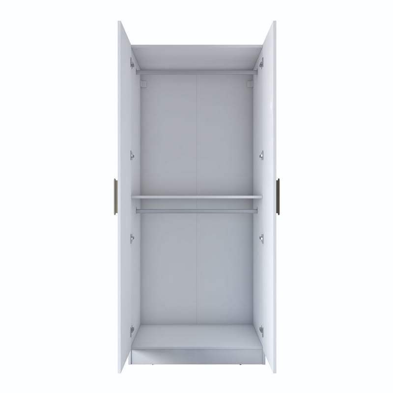 Garderobeskap Wallxpert Dara BA187 (90 x 210 x 57,5 cm) Hvit - Hvit - Oppbevaring - Klesoppbevaring - Garderober & garderobesystem - Garderobeskap & klesskap