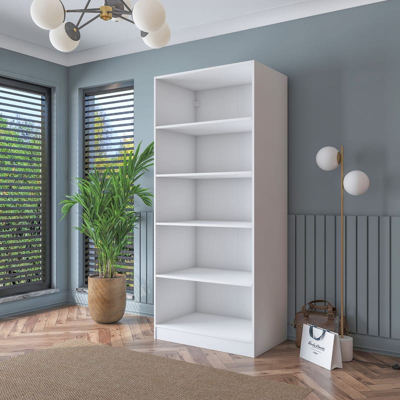 Garderobeskap Wallxpert Dara BA188 (90 x 210 x 57,5 cm) Hvit - Hvit - Oppbevaring - Klesoppbevaring - Garderober & garderobesystem - Garderobeskap & klesskap