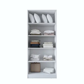 Garderobeskap Wallxpert Dara BA188 (90 x 210 x 57,5 cm) Hvit - Hvit - Oppbevaring - Klesoppbevaring - Garderober & garderobesystem - Garderobeskap & klesskap
