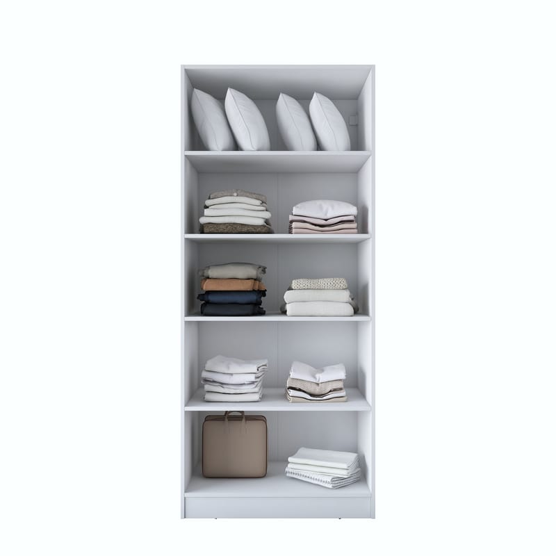 Garderobeskap Wallxpert Dara BA188 (90 x 210 x 57,5 cm) Hvit - Hvit - Oppbevaring - Klesoppbevaring - Garderober & garderobesystem - Garderobeskap & klesskap