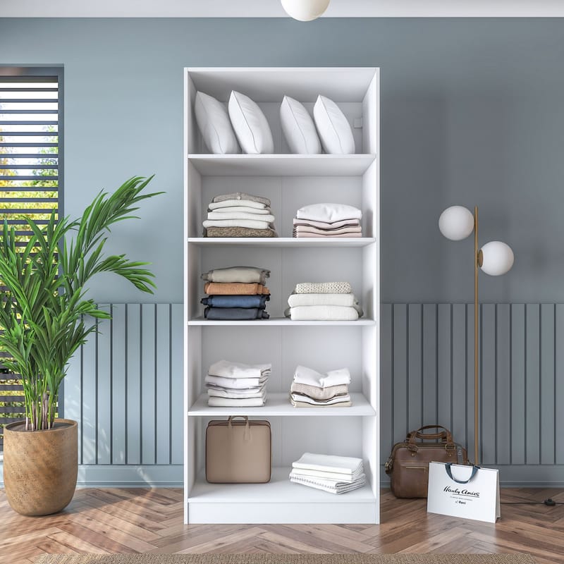 Garderobeskap Wallxpert Dara BA188 (90 x 210 x 57,5 cm) Hvit - Hvit - Oppbevaring - Klesoppbevaring - Garderober & garderobesystem - Garderobeskap & klesskap