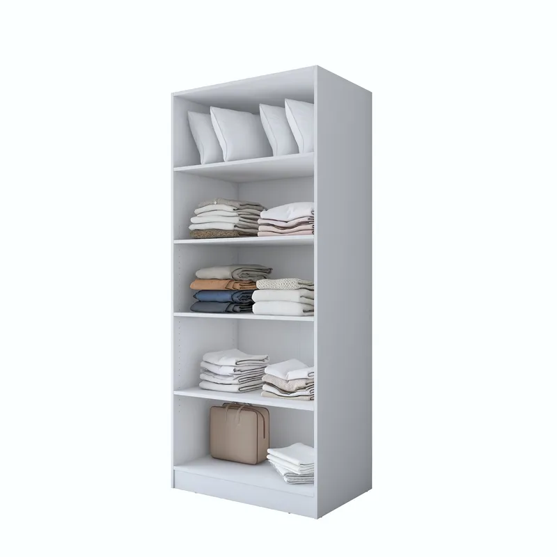 Garderobeskap Wallxpert Dara BA188 (90 x 210 x 57,5 cm) Hvit, Hvit