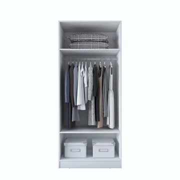 Garderobeskap Wallxpert Dara BA189 (90 x 210 x 57,5 cm) Hvit - Hvit - Oppbevaring - Klesoppbevaring - Garderober & garderobesystem - Garderobeskap & klesskap