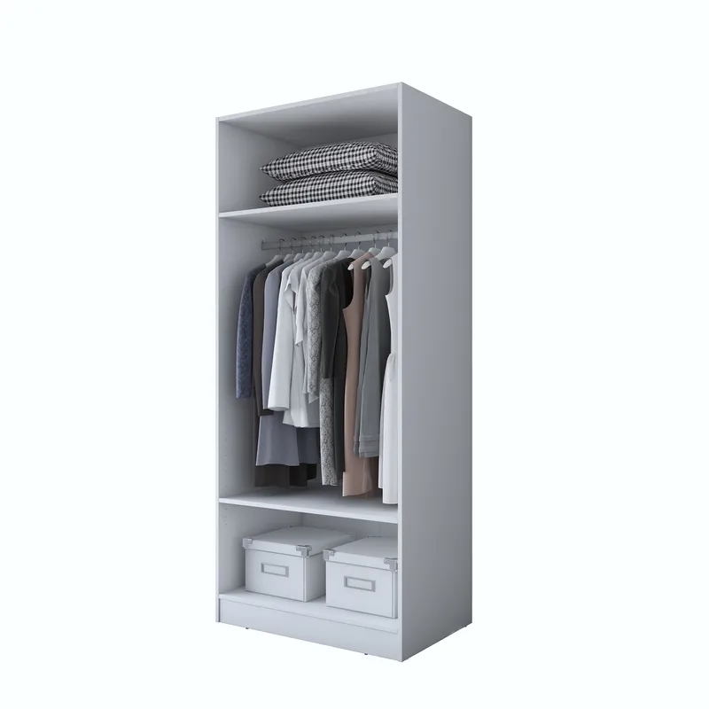 Garderobeskap Wallxpert Dara BA189 (90 x 210 x 57,5 cm) Hvit, Hvit