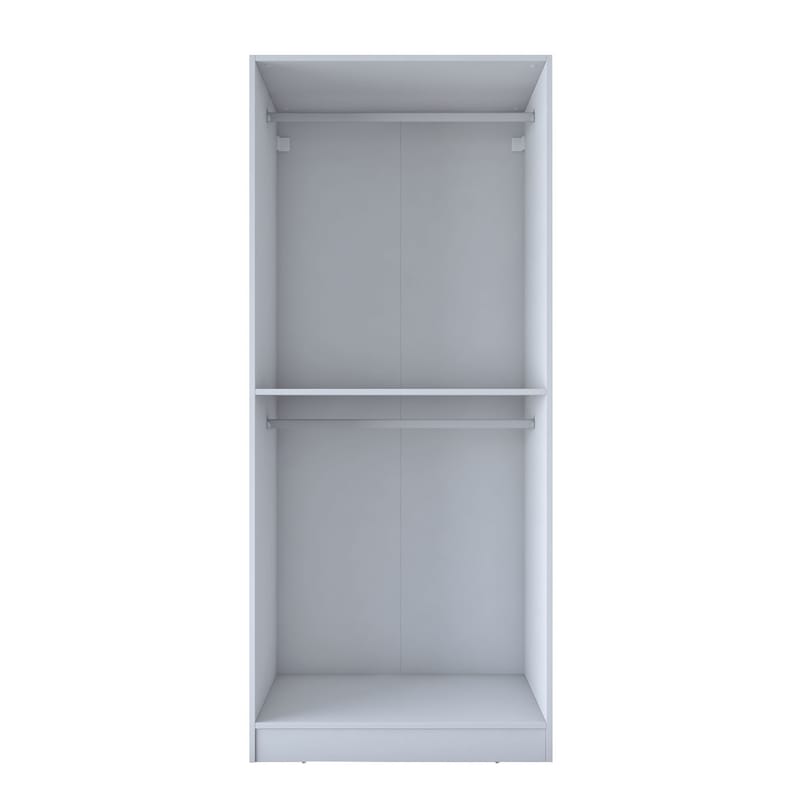 Garderobeskap Wallxpert Dara BA201 (90 x 210 x 57,5 cm) hvit - Hvit - Oppbevaring - Klesoppbevaring - Garderober & garderobesystem - Garderobeskap & klesskap