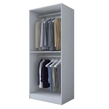 Garderobeskap Wallxpert Dara BA201 (90 x 210 x 57,5 cm) hvit - Hvit - Oppbevaring - Klesoppbevaring - Garderober & garderobesystem - Garderobeskap & klesskap