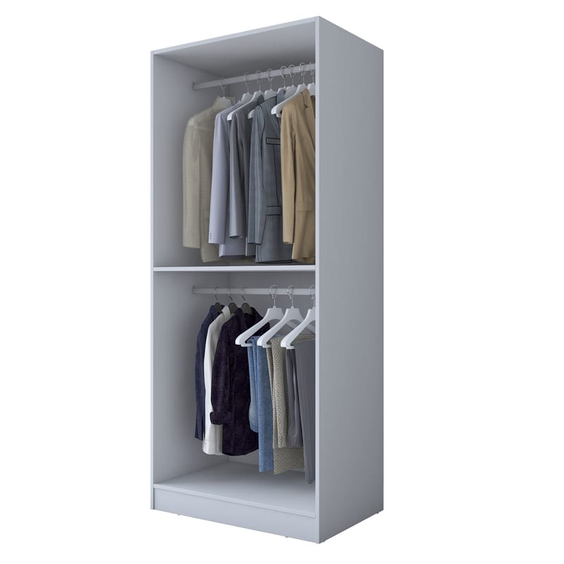 Garderobeskap Wallxpert Dara BA201 (90 x 210 x 57,5 cm) hvit - Hvit - Oppbevaring - Klesoppbevaring - Garderober & garderobesystem - Garderobeskap & klesskap