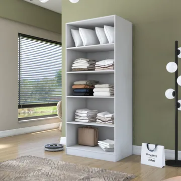 Garderobeskap Wallxpert Dara BA202 (90 x 210 x 57,5 cm) Hvit - Hvit - Oppbevaring - Klesoppbevaring - Garderober & garderobesystem - Garderobeskap & klesskap