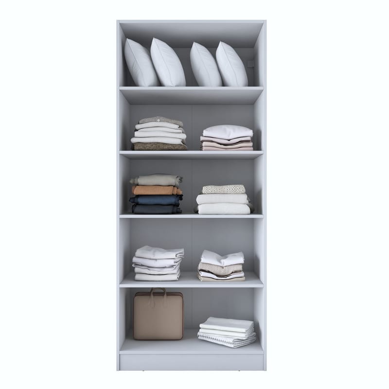 Garderobeskap Wallxpert Dara BA202 (90 x 210 x 57,5 cm) Hvit - Hvit - Oppbevaring - Klesoppbevaring - Garderober & garderobesystem - Garderobeskap & klesskap