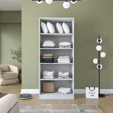 Garderobeskap Wallxpert Dara BA202 (90 x 210 x 57,5 cm) Hvit - Hvit - Oppbevaring - Klesoppbevaring - Garderober & garderobesystem - Garderobeskap & klesskap