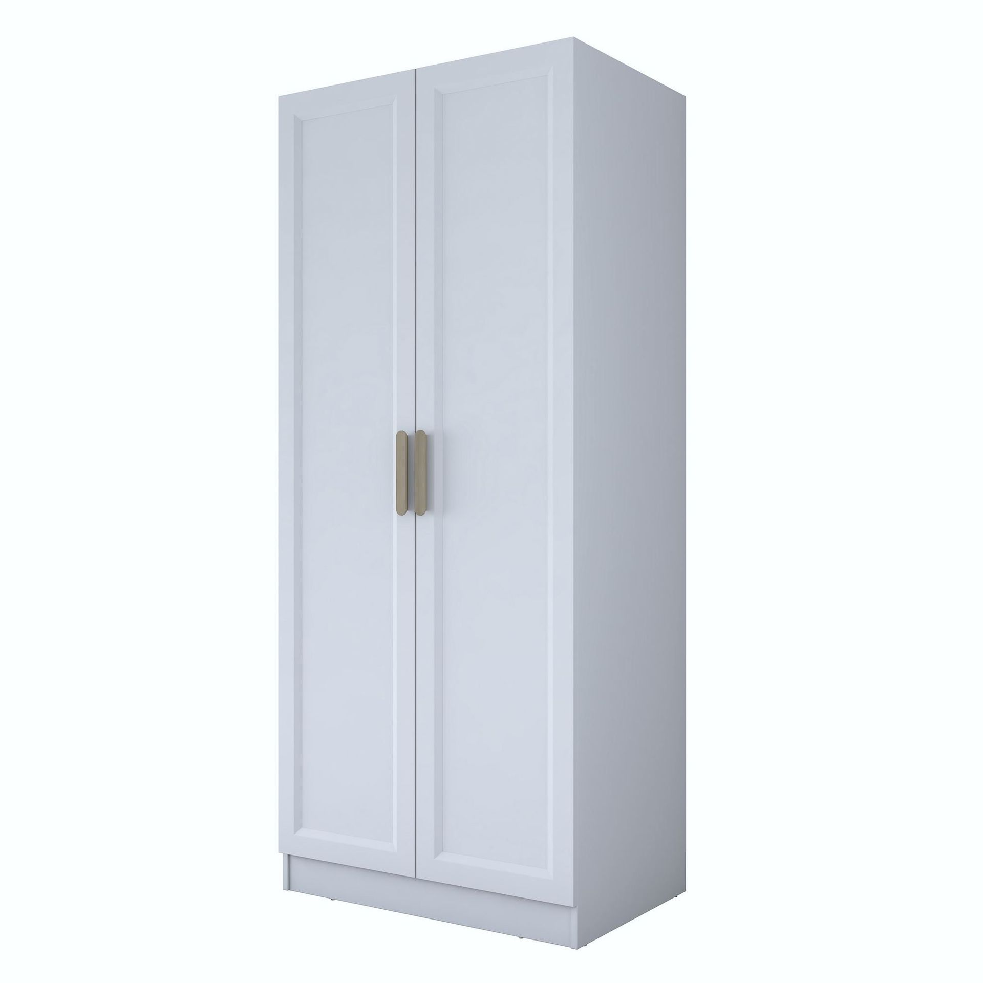 Garderobeskap Wallxpert Dara BA202 (90 x 210 x 57,5 cm) Hvit - Hvit